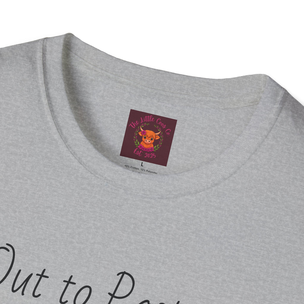 Out to Pasture T-Shirt Minimal Highland Cow Cozy Graphic Tee