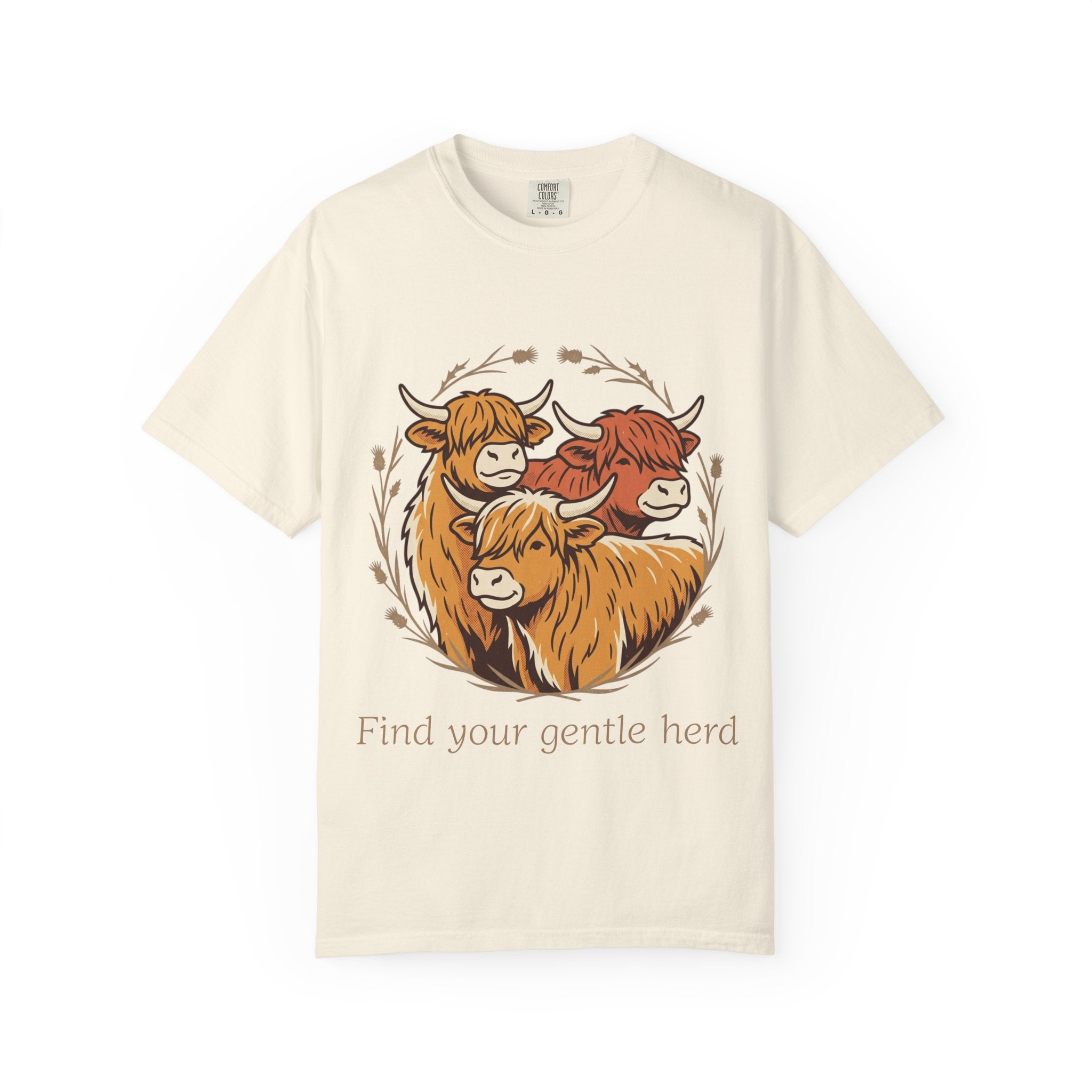 Gentle Herd T-Shirt Cozy Highland Cow Graphic Tee