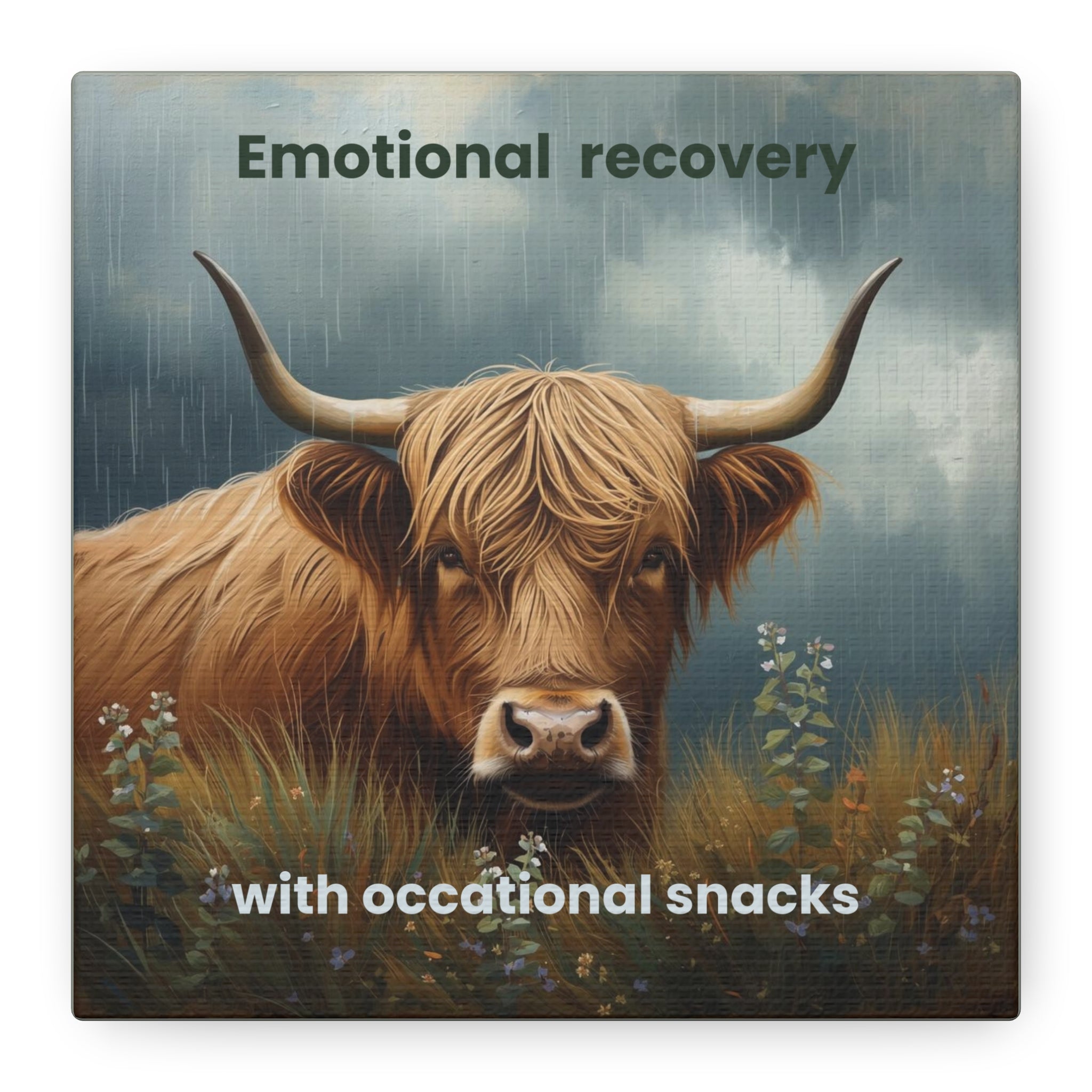 Weather Forecast Wall Art Highland Cow Cozy Printable | Emotional Support Decor