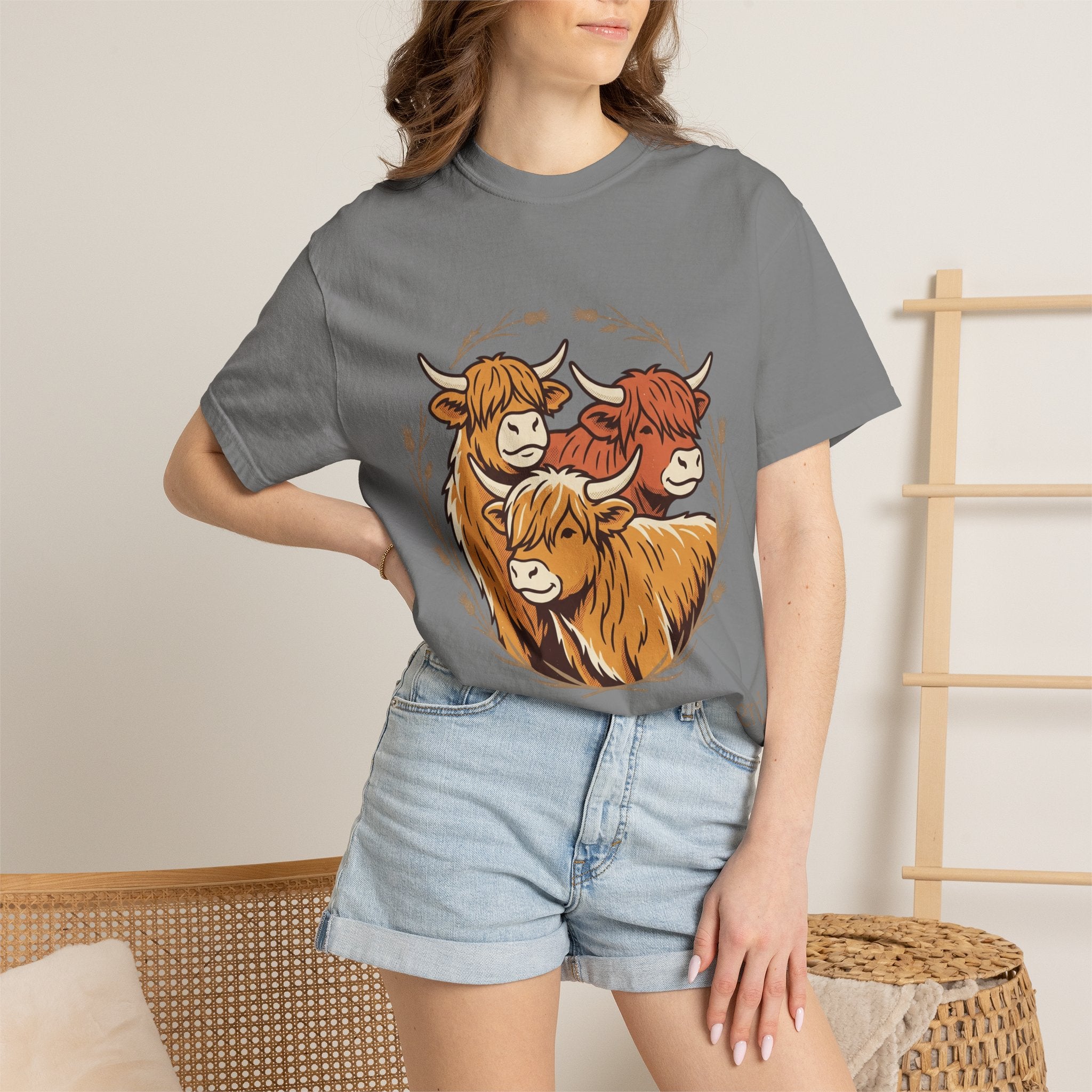 Gentle Herd T-Shirt Cozy Highland Cow Graphic Tee