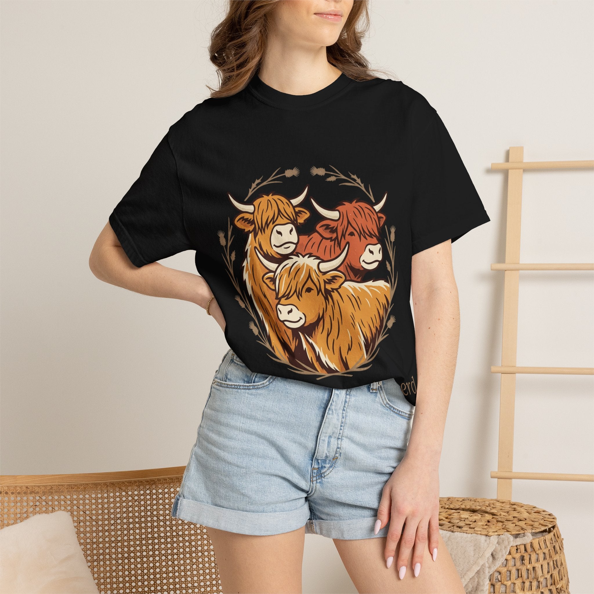 Gentle Herd T-Shirt Cozy Highland Cow Graphic Tee