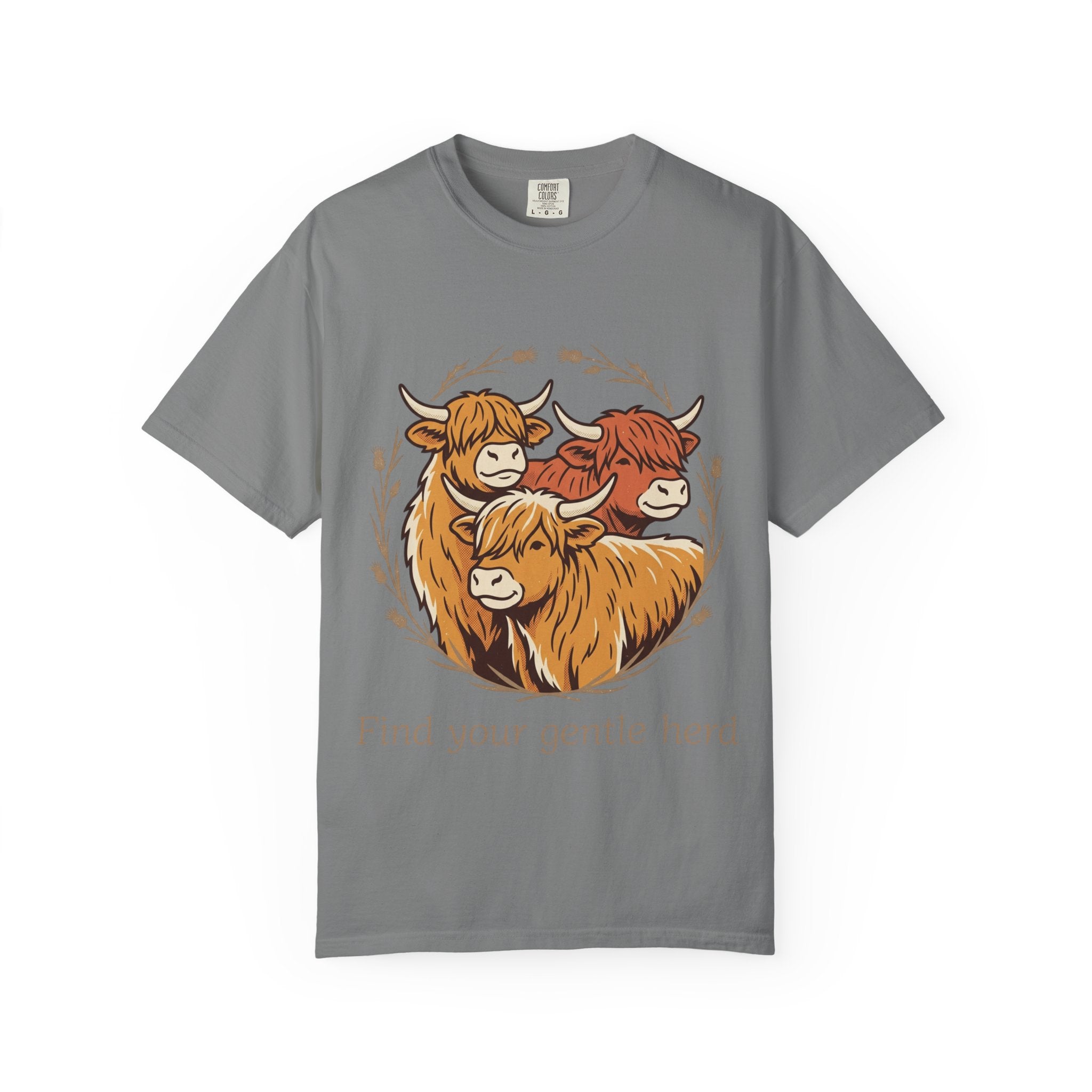 Gentle Herd T-Shirt Cozy Highland Cow Graphic Tee
