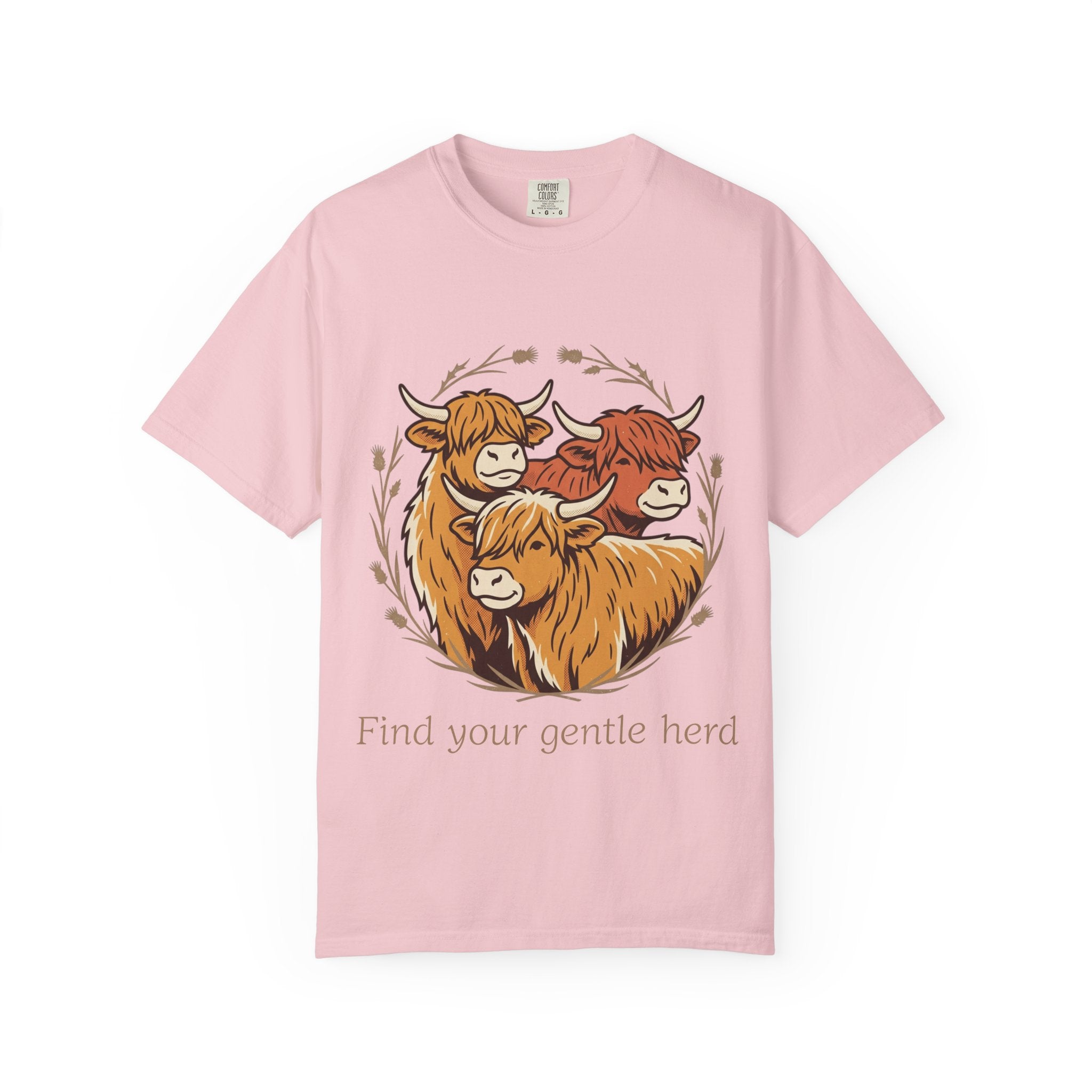 Gentle Herd T-Shirt Cozy Highland Cow Graphic Tee