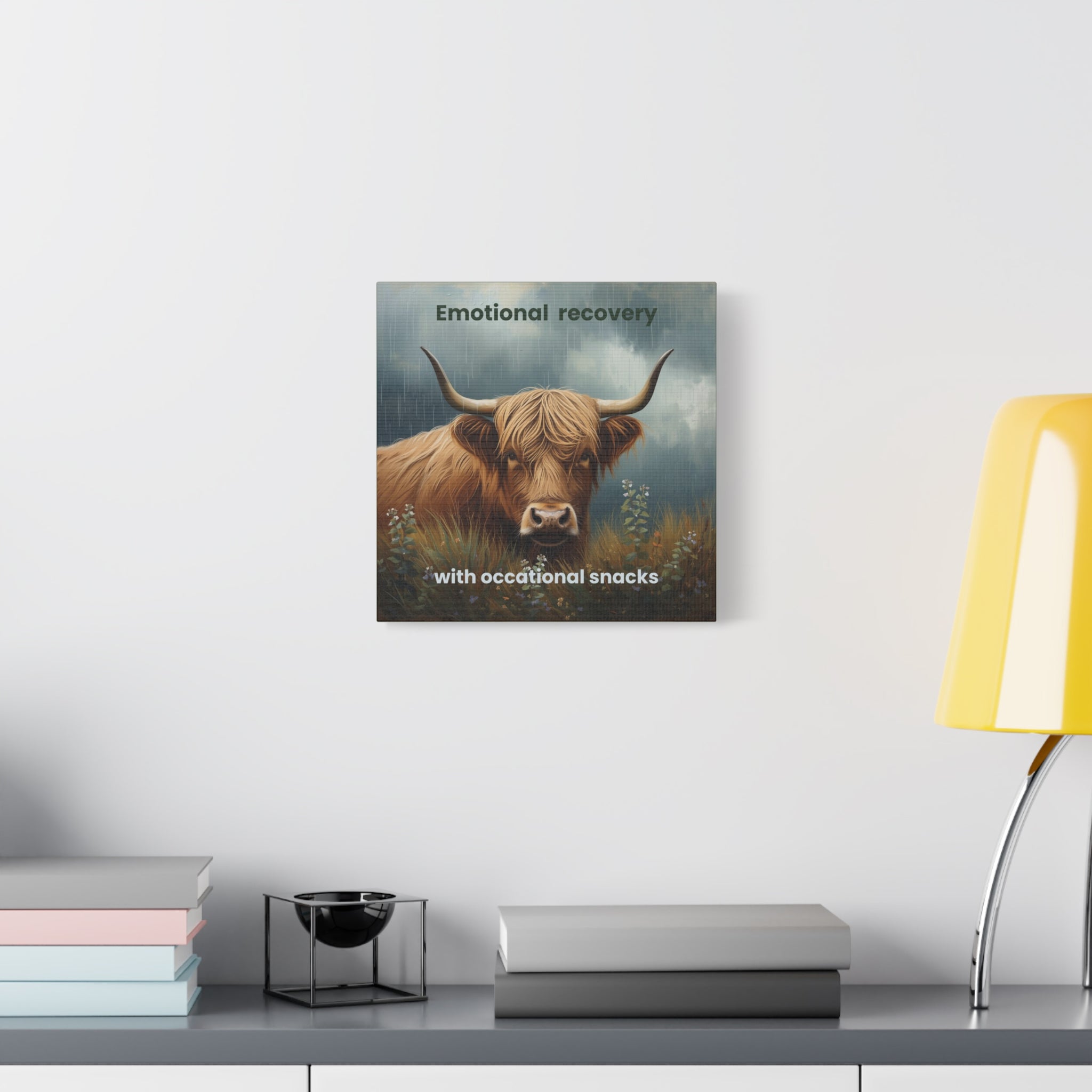 Weather Forecast Wall Art Highland Cow Cozy Printable | Emotional Support Decor