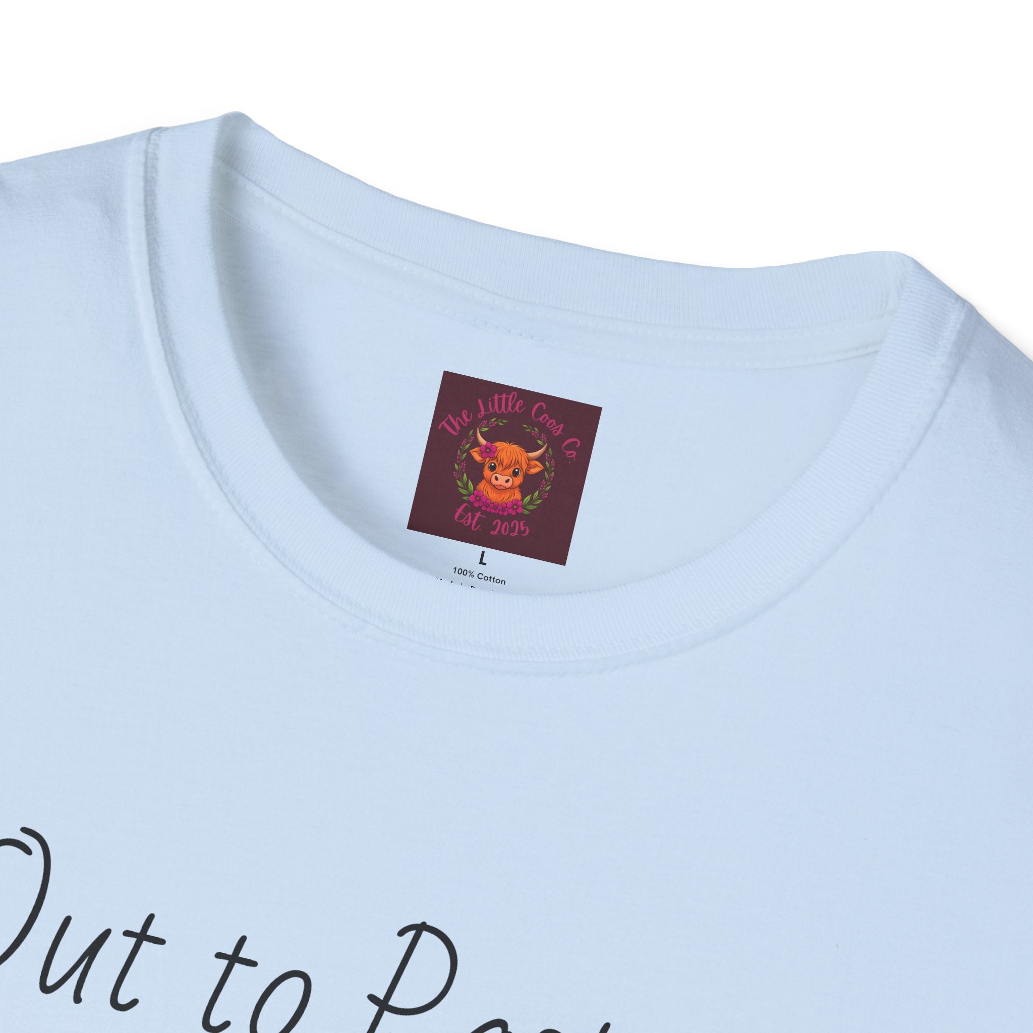 Out to Pasture T-Shirt Minimal Highland Cow Cozy Graphic Tee