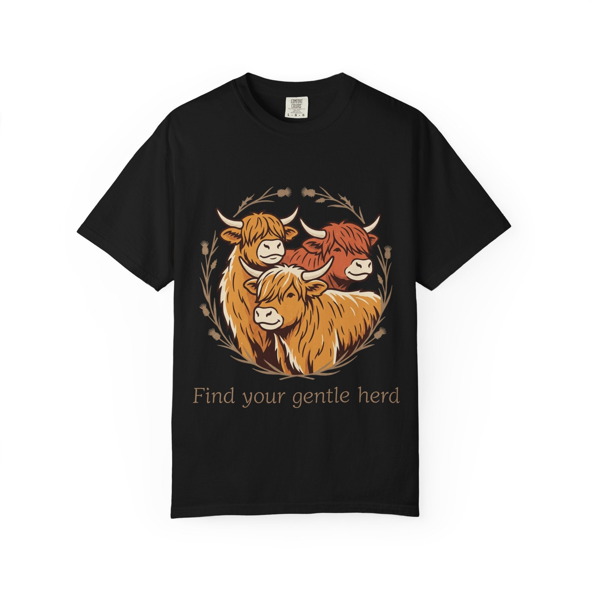 Gentle Herd T-Shirt Cozy Highland Cow Graphic Tee