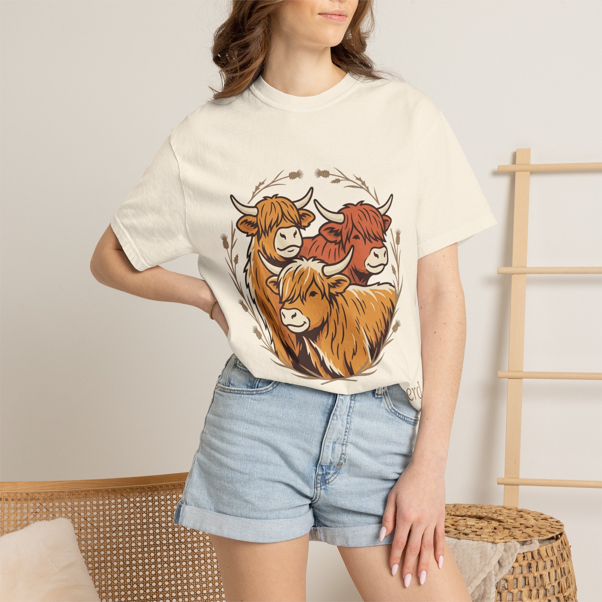 Gentle Herd T-Shirt Cozy Highland Cow Graphic Tee