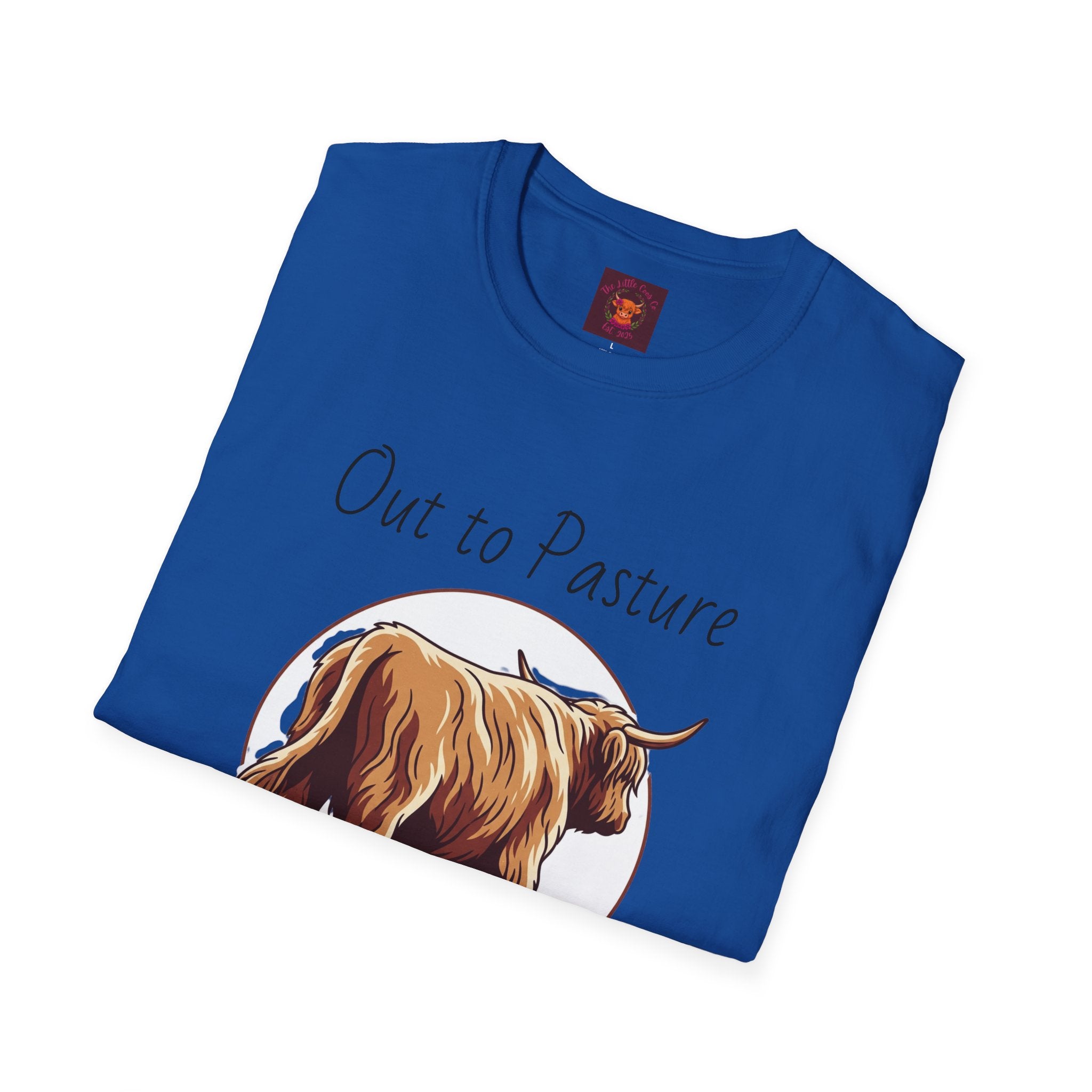 Out to Pasture T-Shirt Minimal Highland Cow Cozy Graphic Tee