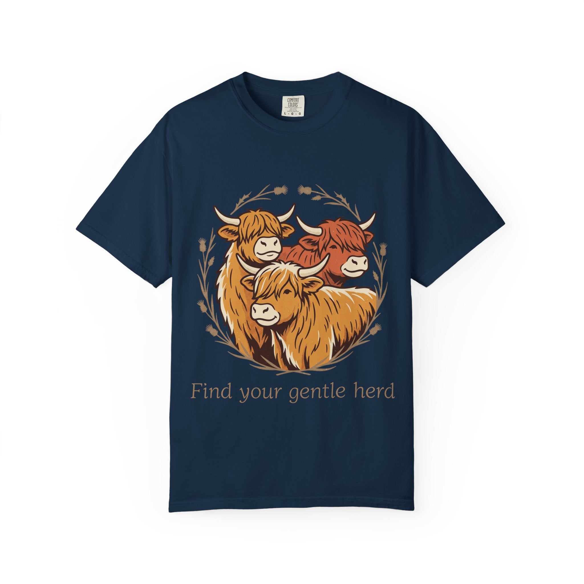Gentle Herd T-Shirt Cozy Highland Cow Graphic Tee