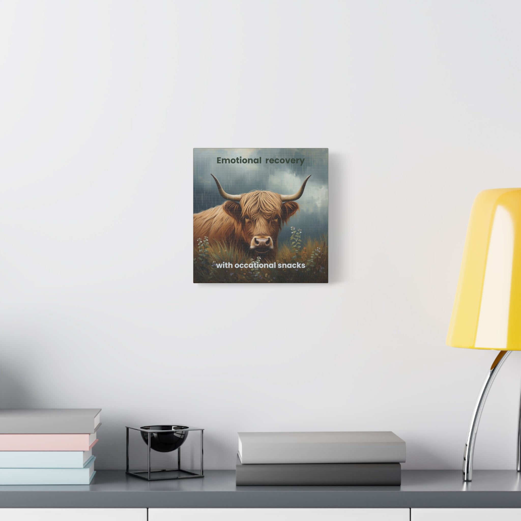 Weather Forecast Wall Art Highland Cow Cozy Printable | Emotional Support Decor