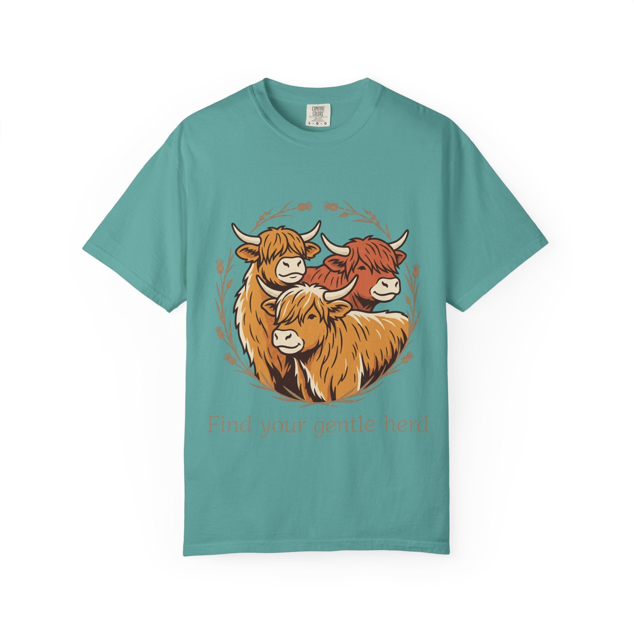 Gentle Herd T-Shirt Cozy Highland Cow Graphic Tee
