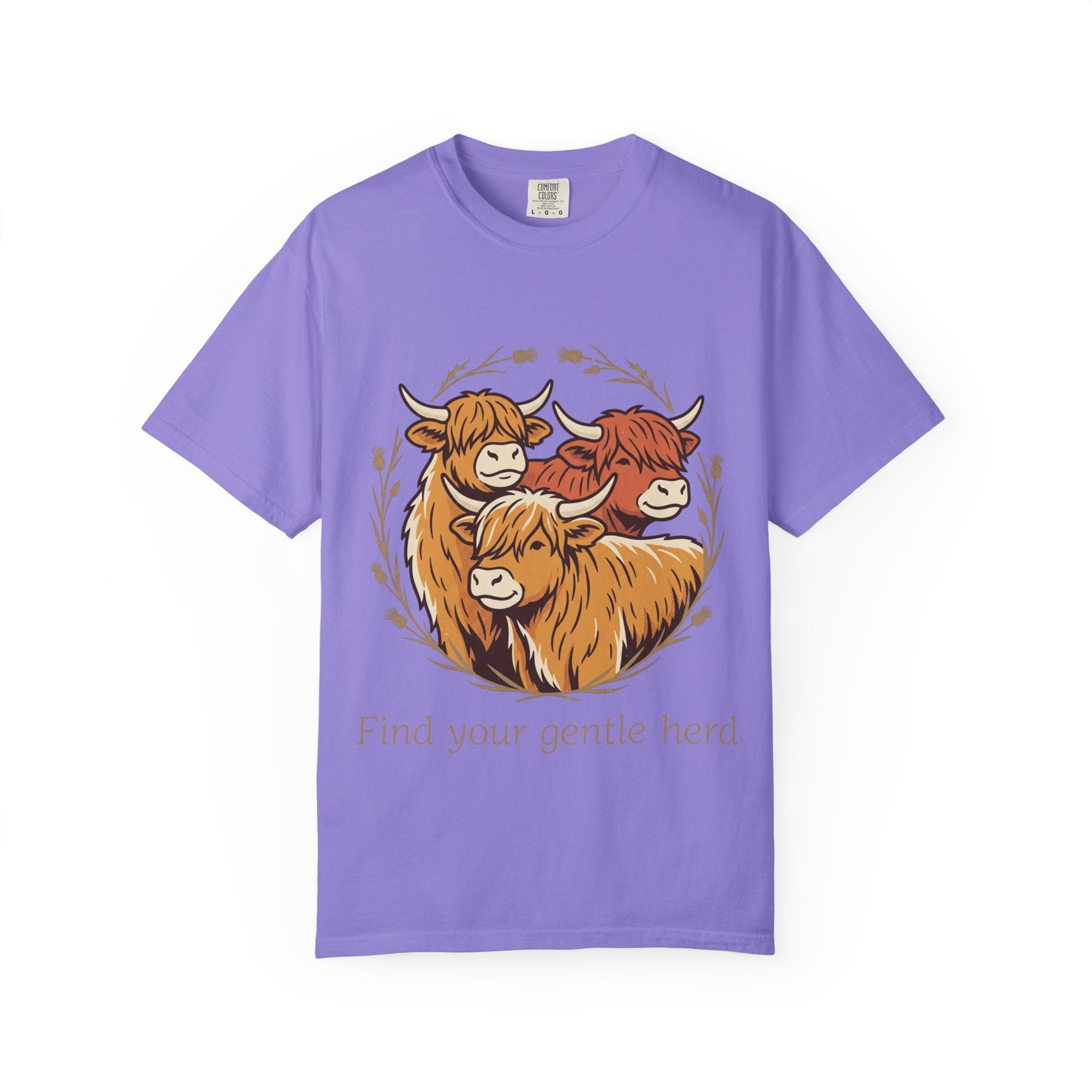 Gentle Herd T-Shirt Cozy Highland Cow Graphic Tee