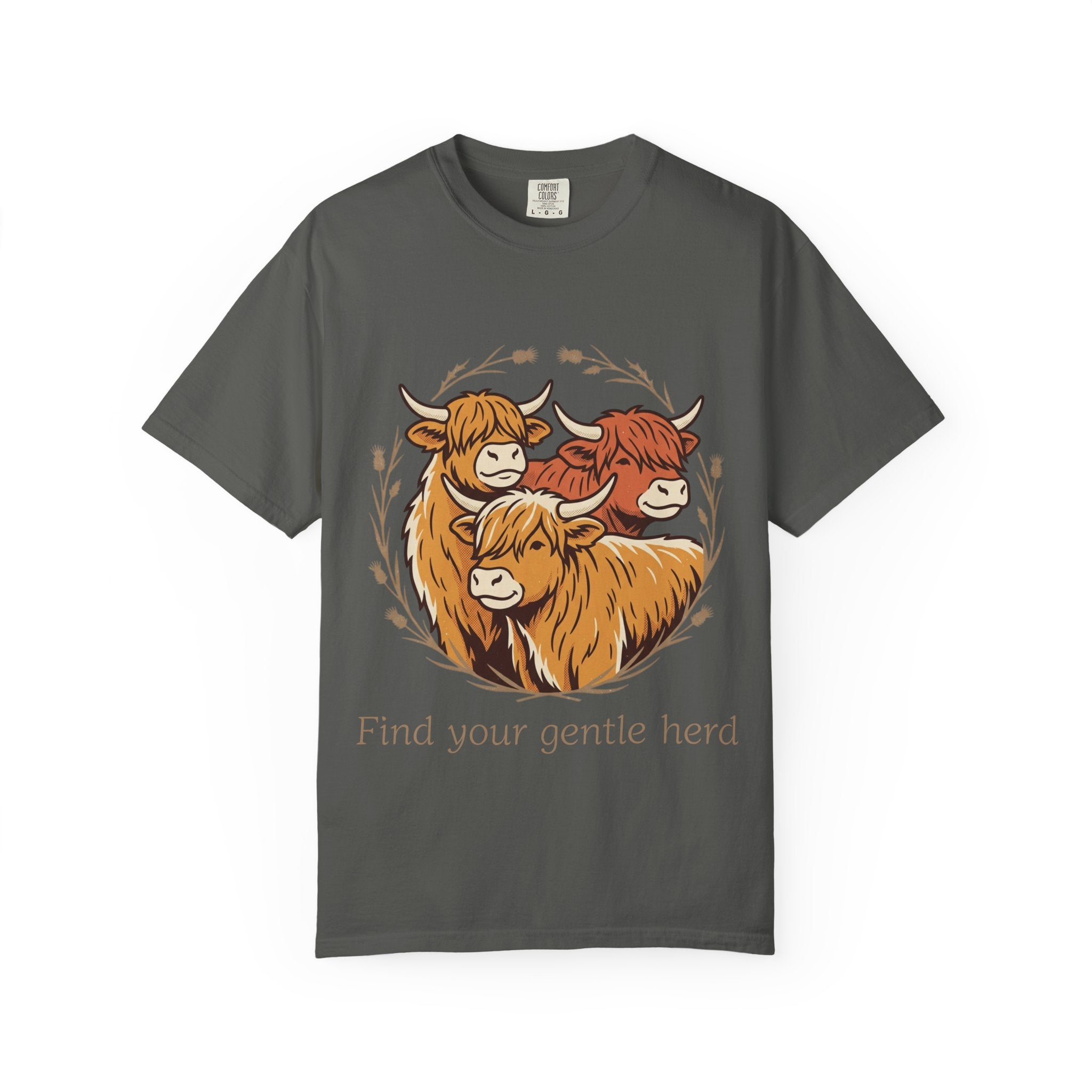 Gentle Herd T-Shirt Cozy Highland Cow Graphic Tee