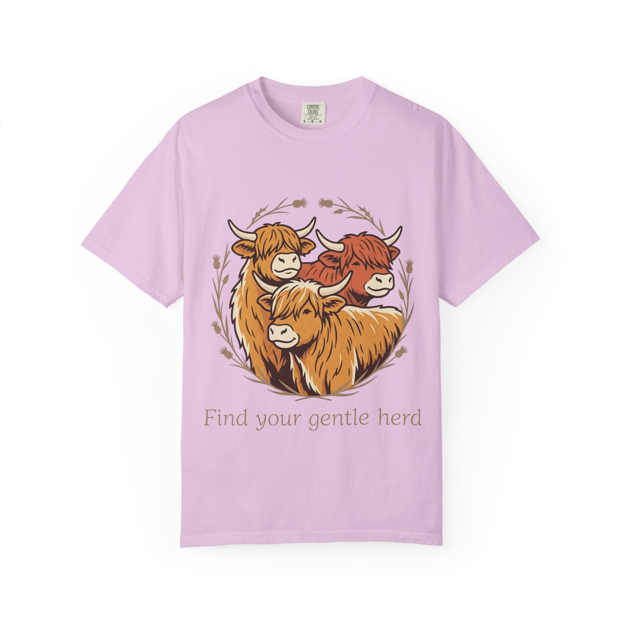 Gentle Herd T-Shirt Cozy Highland Cow Graphic Tee