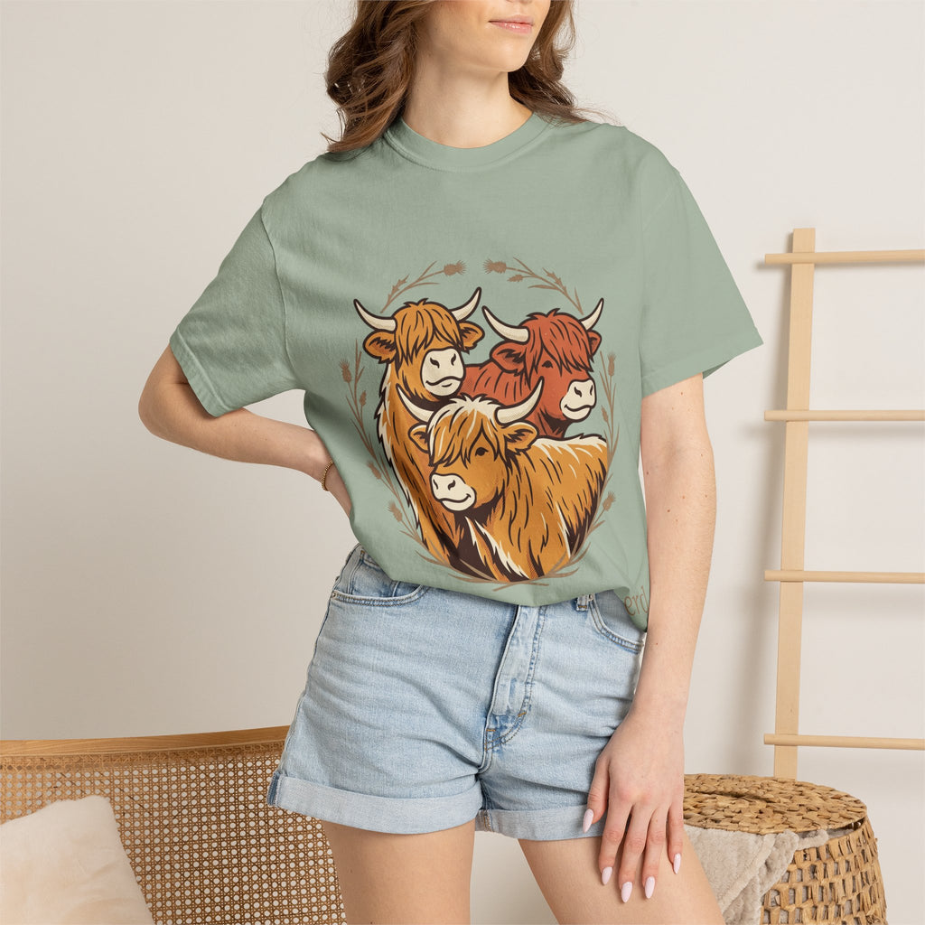 Gentle Herd T-Shirt Cozy Highland Cow Graphic Tee