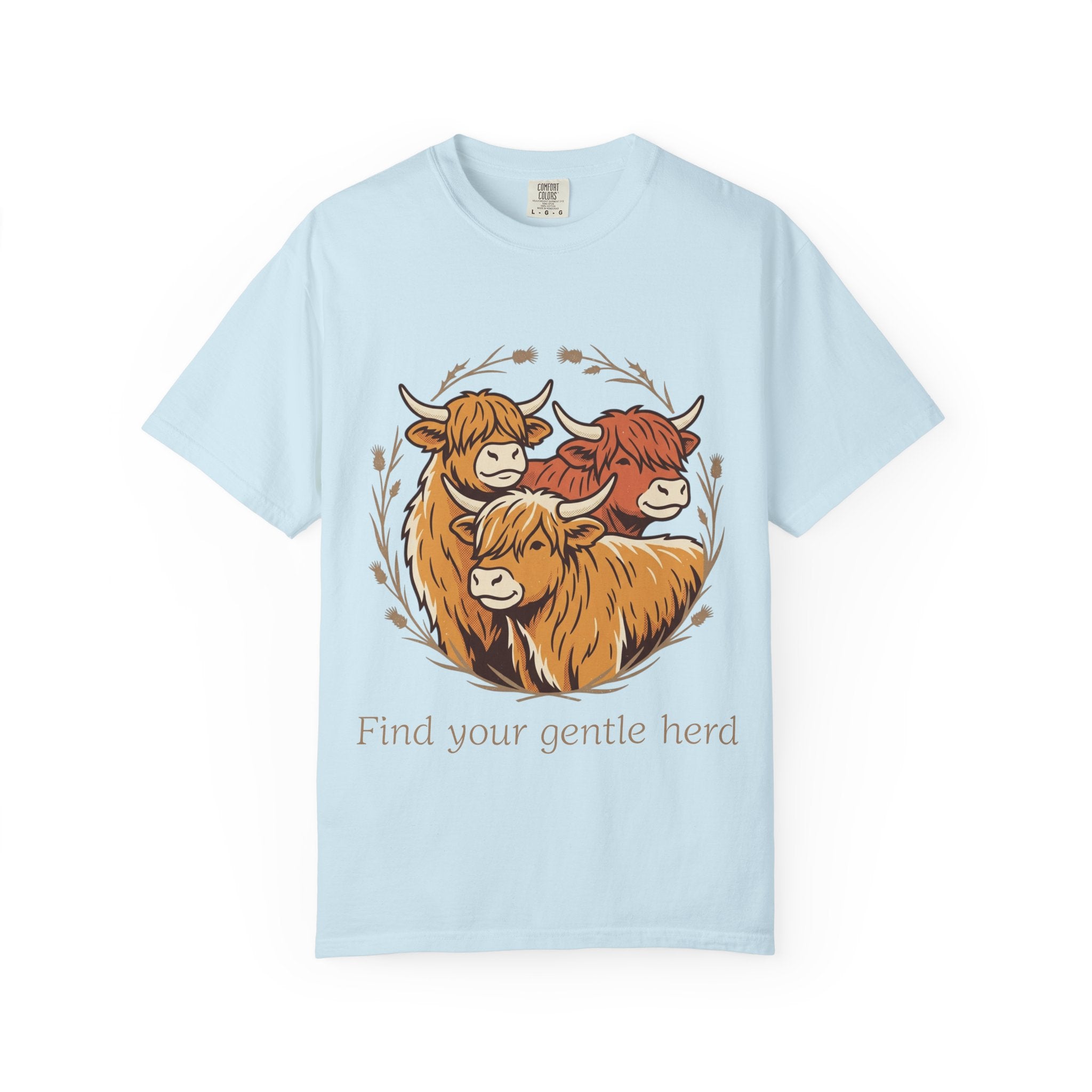 Gentle Herd T-Shirt Cozy Highland Cow Graphic Tee