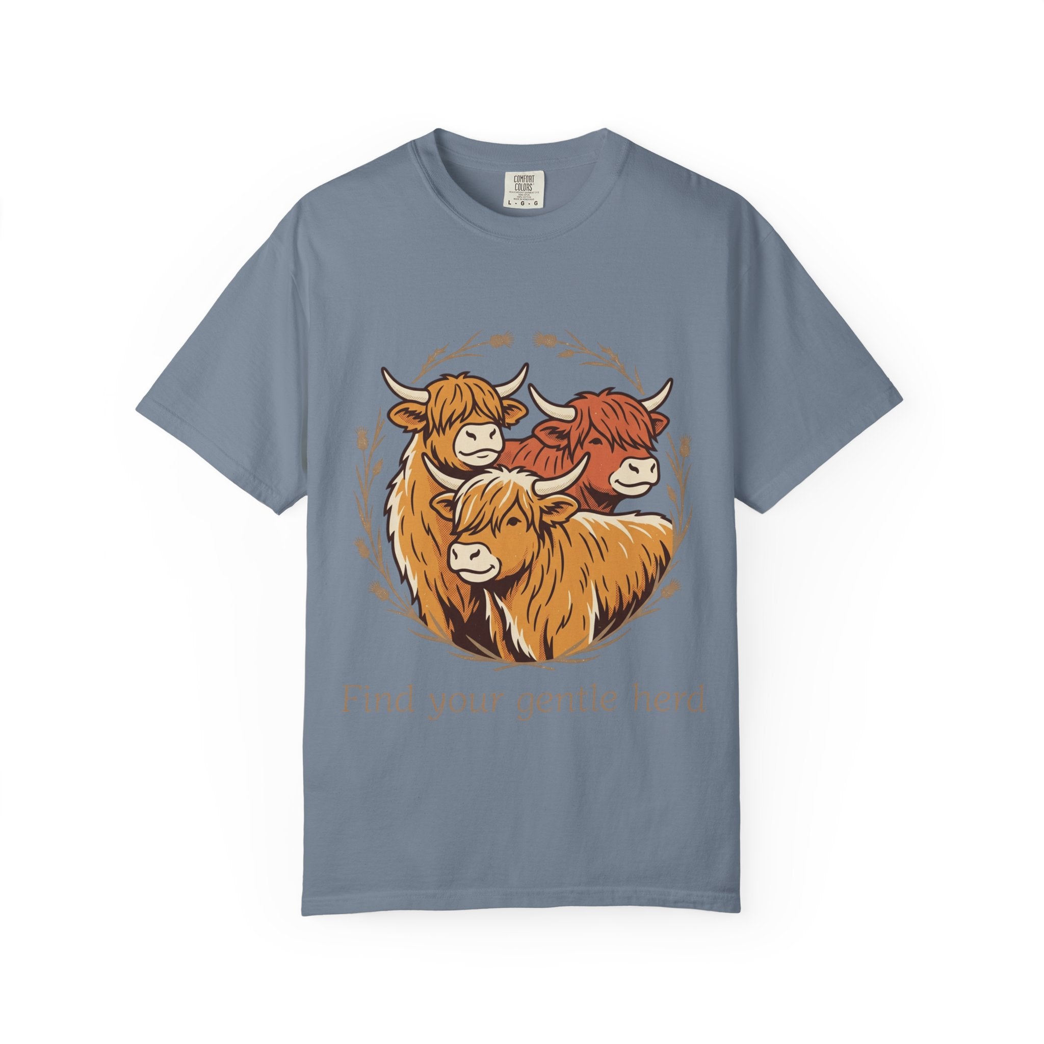 Gentle Herd T-Shirt Cozy Highland Cow Graphic Tee