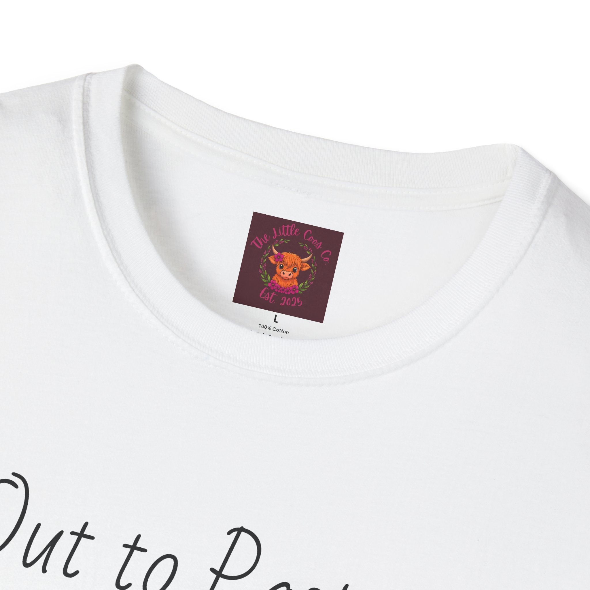 Out to Pasture T-Shirt Minimal Highland Cow Cozy Graphic Tee