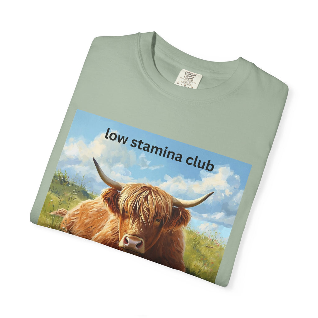Low Stamina Club T-Shirt Cozy Highland Cow Graphic Tee