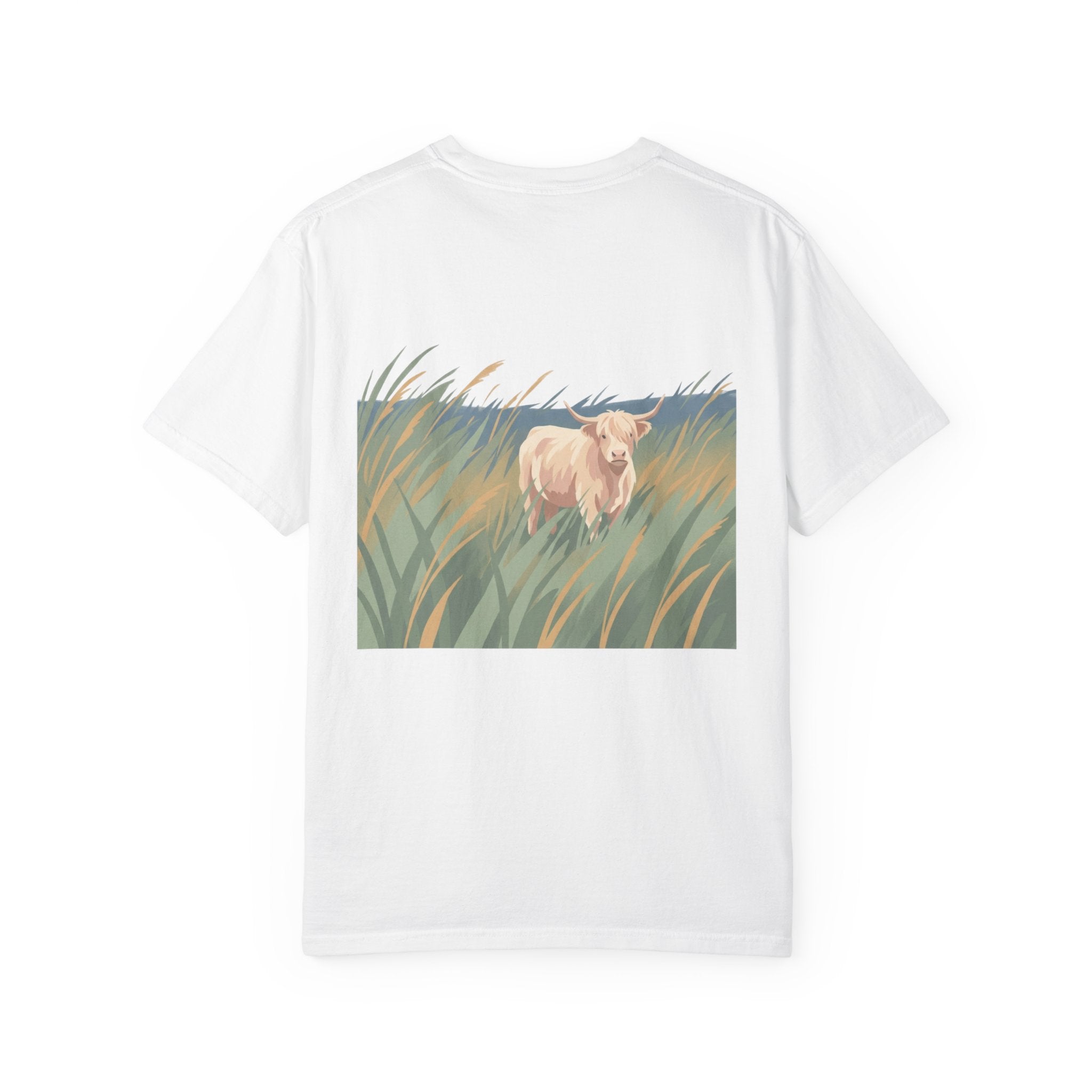 Grazing Through Life T-Shirt Minimal Highland Cow Cozy Graphic Tee