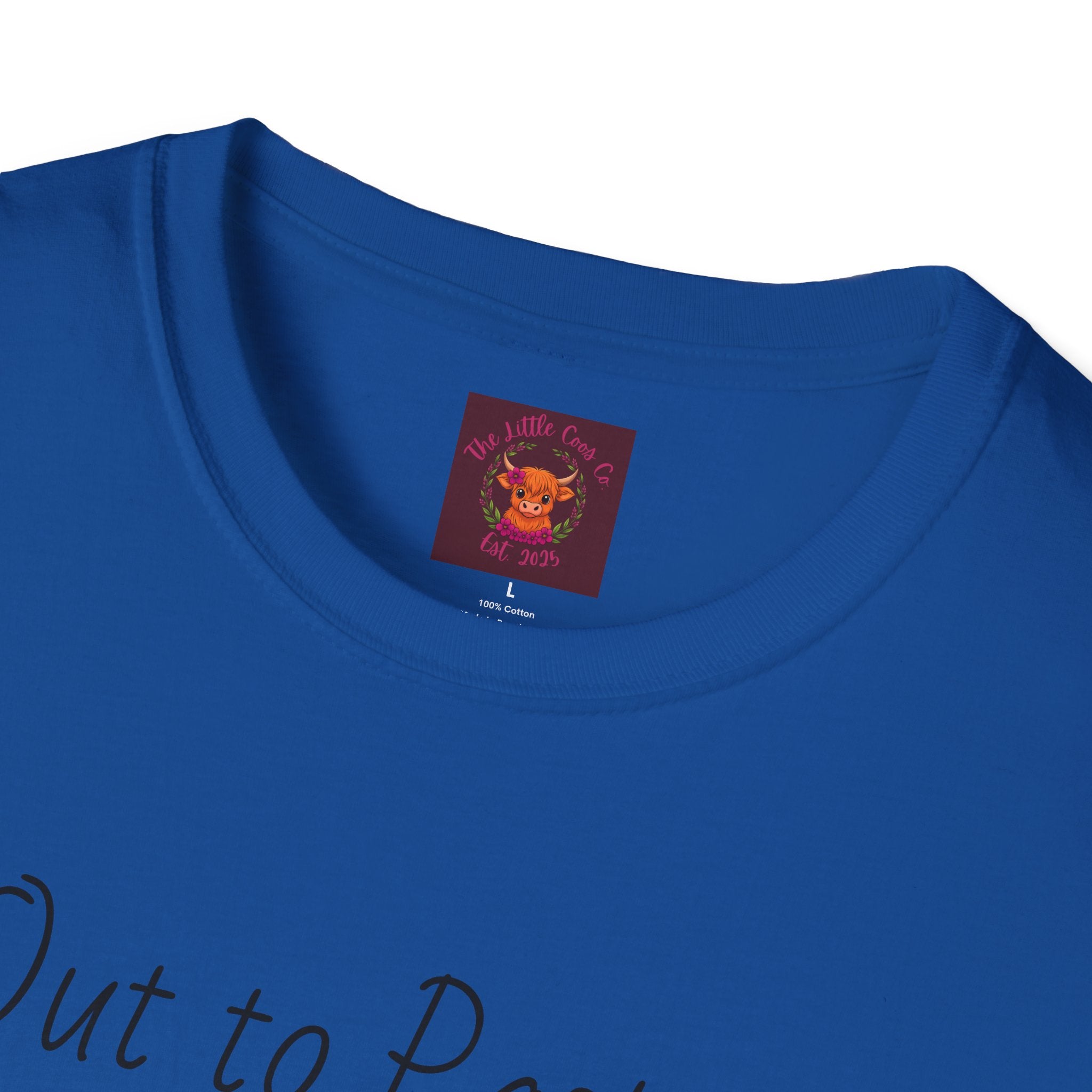 Out to Pasture T-Shirt Minimal Highland Cow Cozy Graphic Tee
