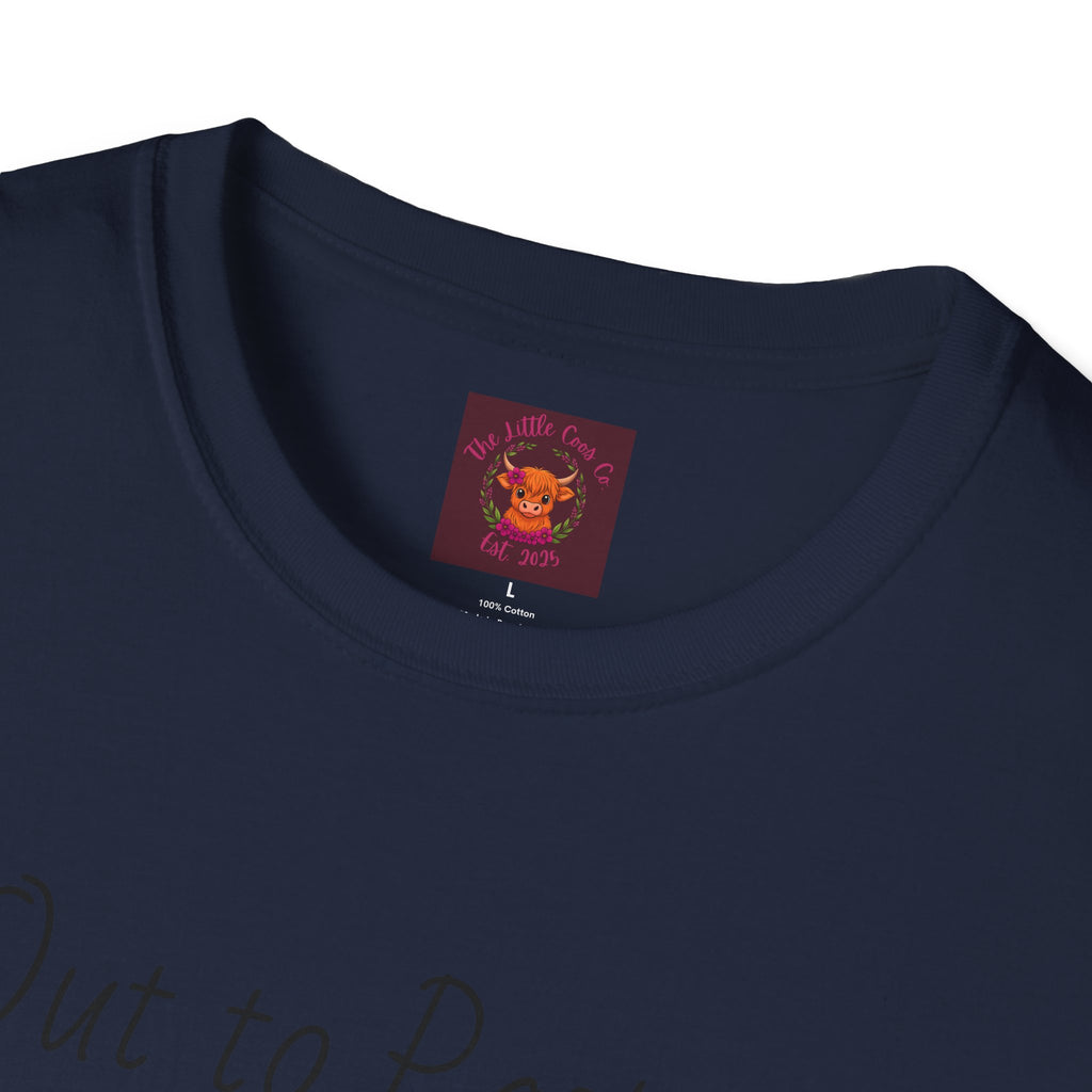 Out to Pasture T-Shirt Minimal Highland Cow Cozy Graphic Tee
