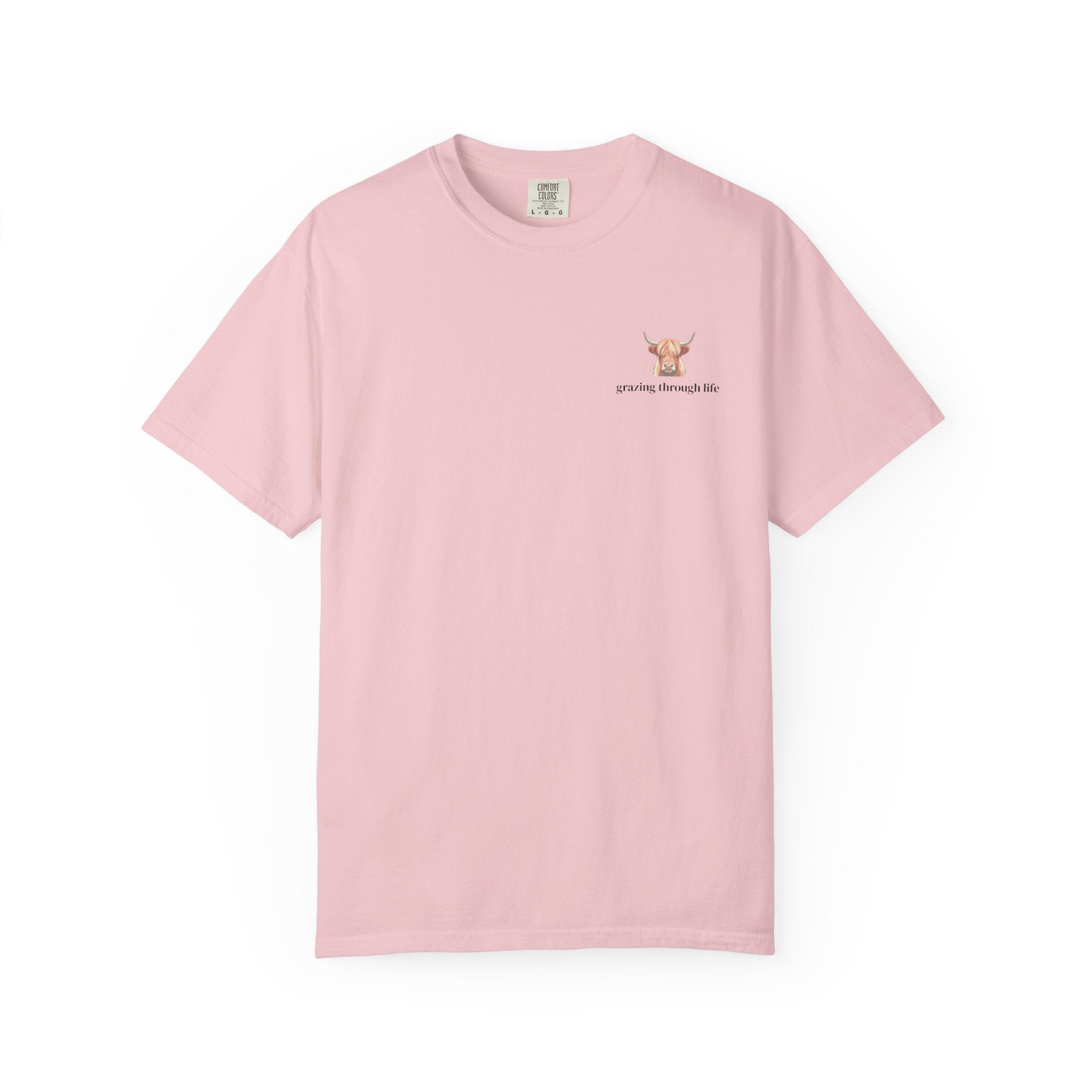 Grazing Through Life T-Shirt Minimal Highland Cow Cozy Graphic Tee