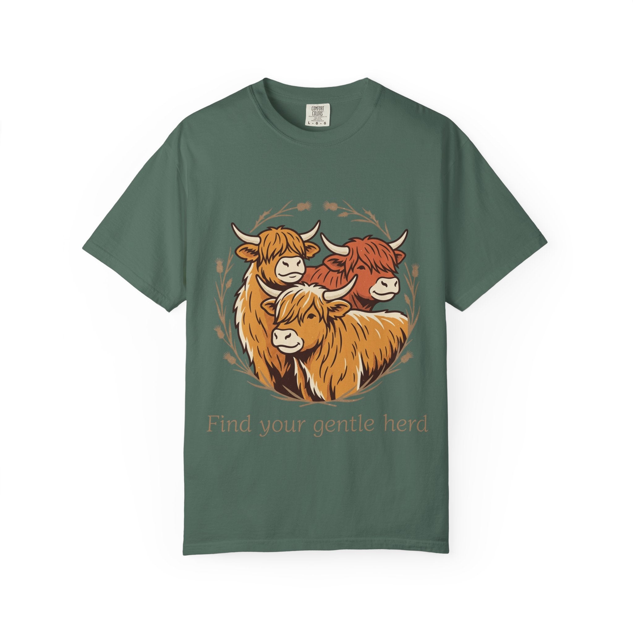 Gentle Herd T-Shirt Cozy Highland Cow Graphic Tee