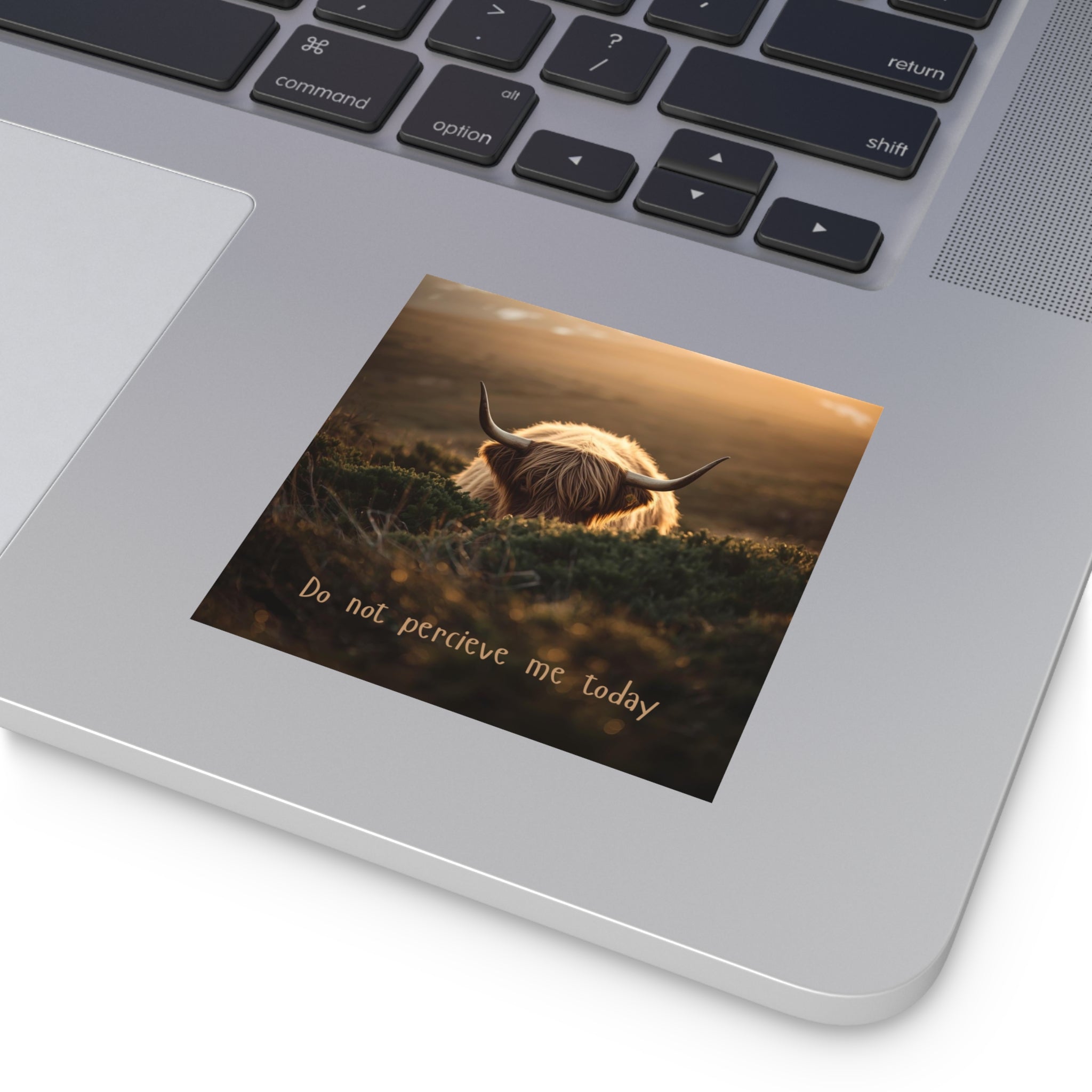 Do Not Perceive Me Sticker Shy Highland Cow Vinyl Sticker