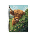 Thoughts From the Bushes Spiral Notebook — Cute Highland Cow Ruled Journal for Notes & Gifts