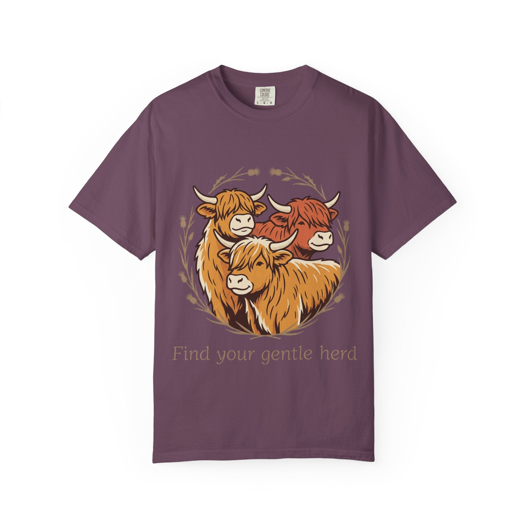 Gentle Herd T-Shirt Cozy Highland Cow Graphic Tee