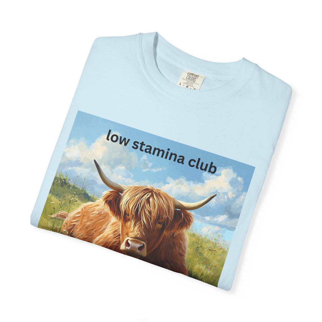 Low Stamina Club T-Shirt Cozy Highland Cow Graphic Tee