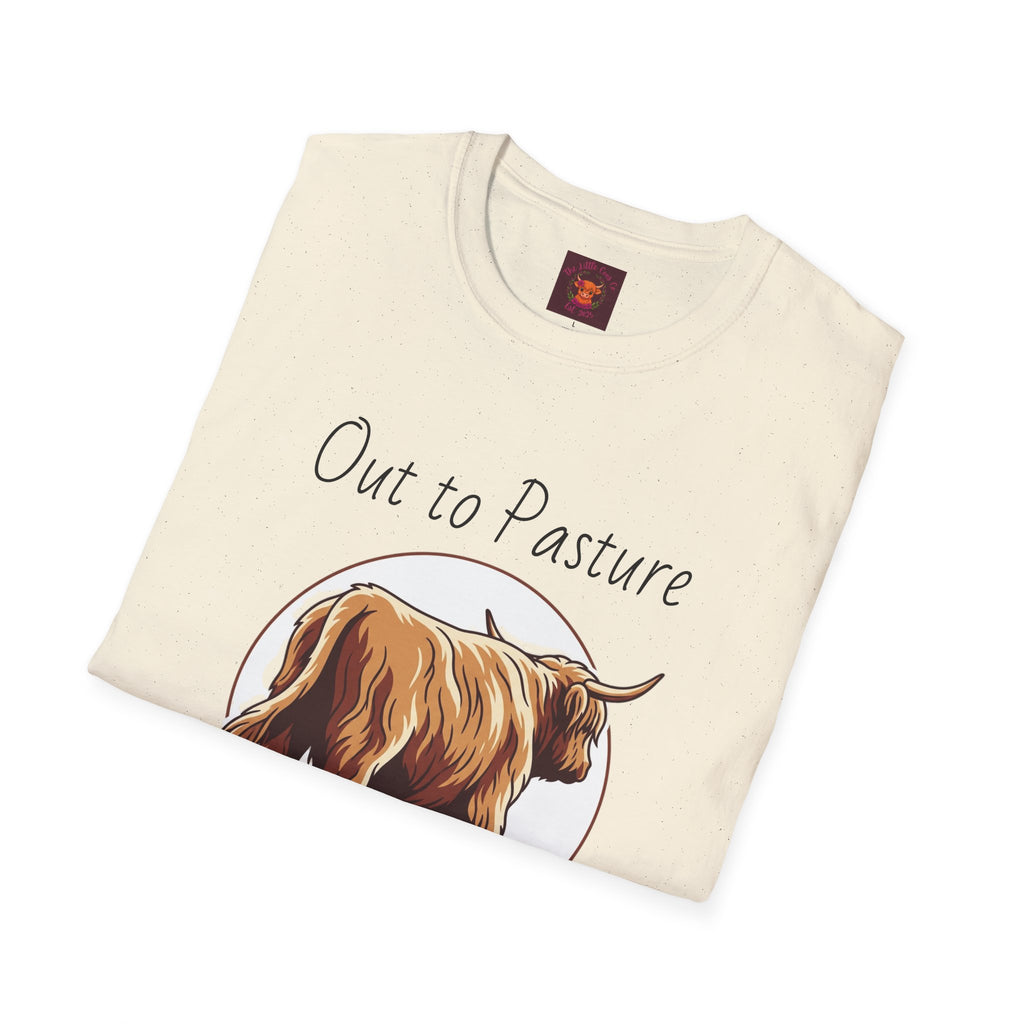 Out to Pasture T-Shirt Minimal Highland Cow Cozy Graphic Tee