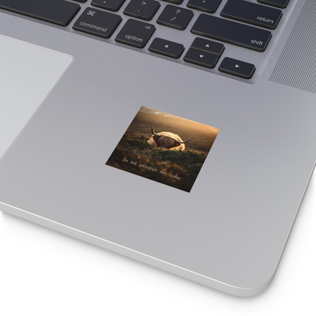 Do Not Perceive Me Sticker Shy Highland Cow Vinyl Sticker