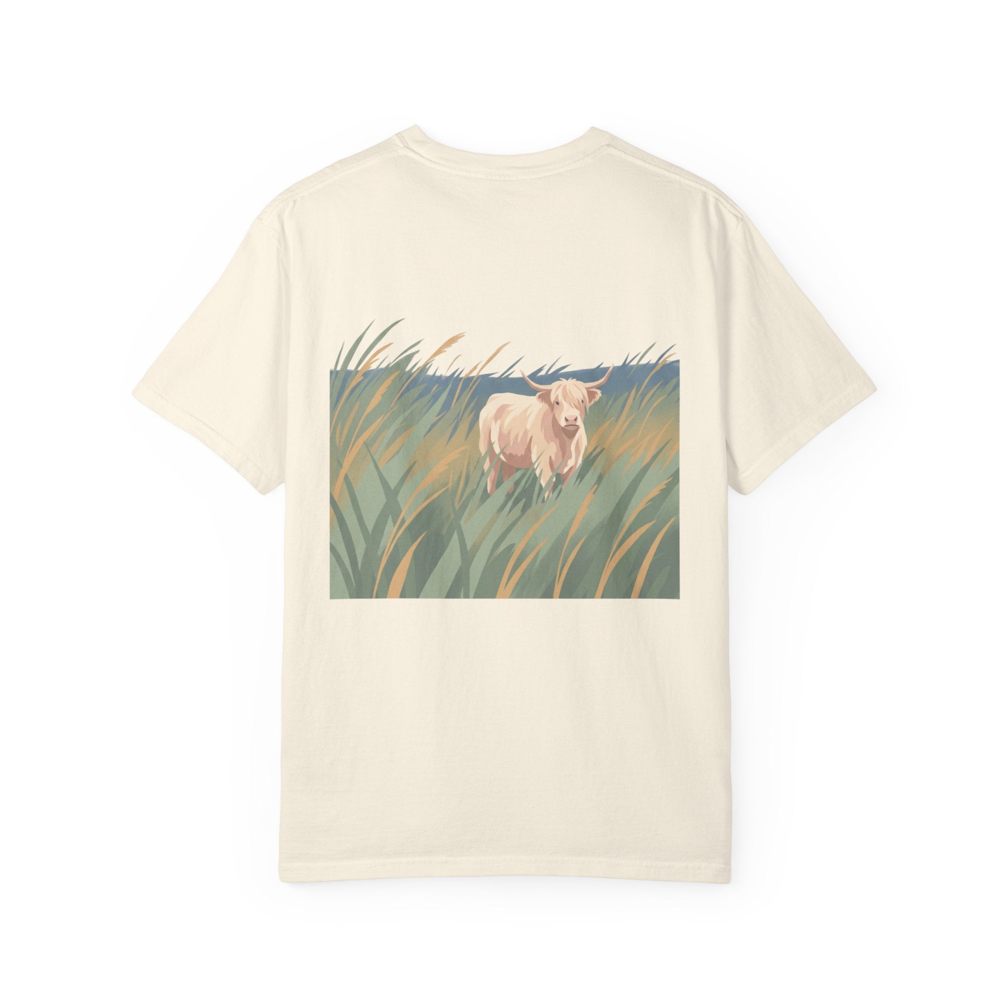 Grazing Through Life T-Shirt Minimal Highland Cow Cozy Graphic Tee
