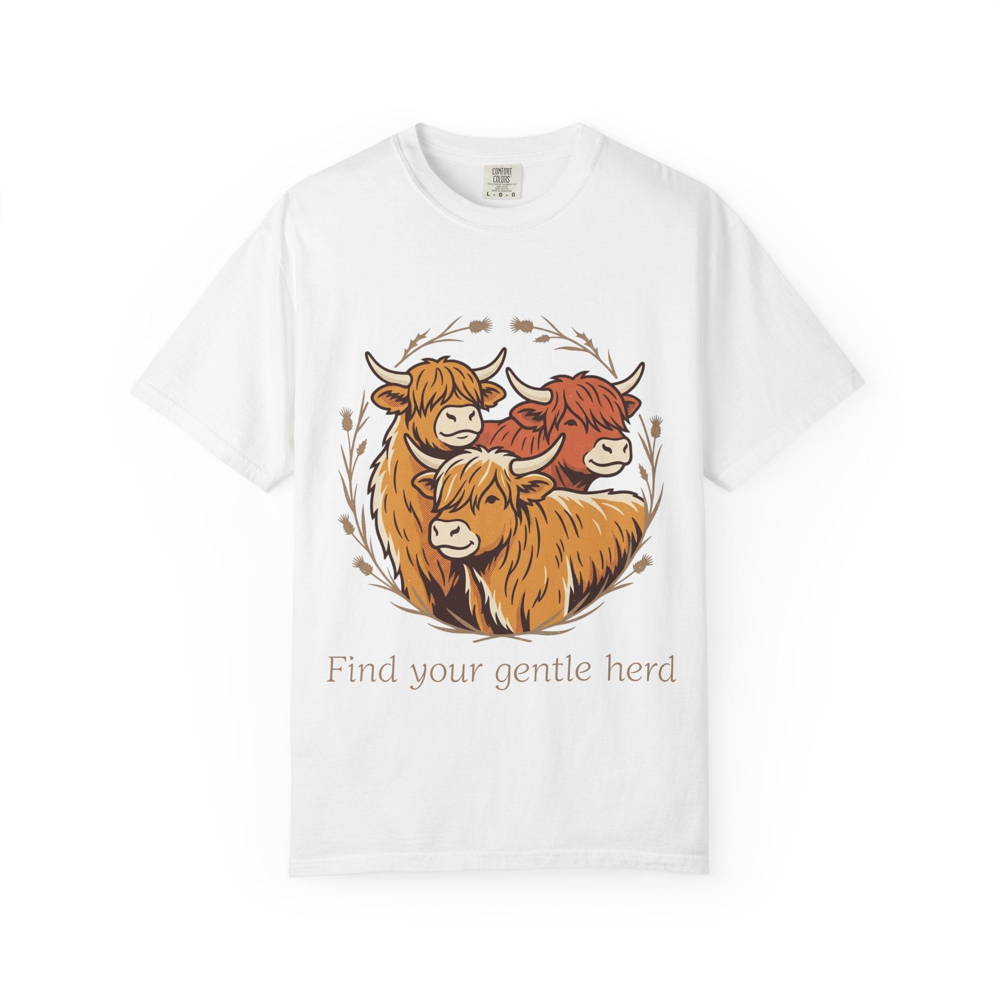Gentle Herd T-Shirt Cozy Highland Cow Graphic Tee