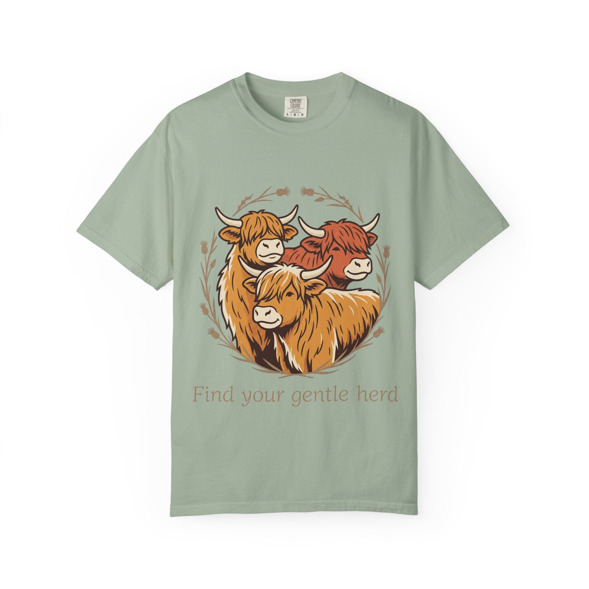 Gentle Herd T-Shirt Cozy Highland Cow Graphic Tee